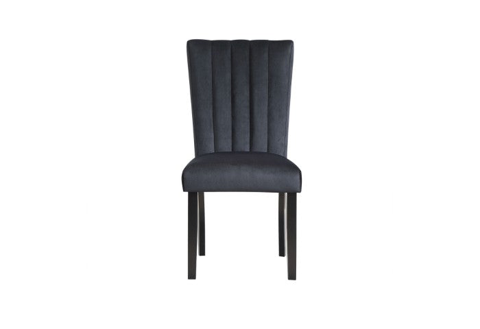 Homeroots Set Of Two Luxurious Black Velvet Dining Side Chairs With Nailhead Trim For Elegant Seating   564883