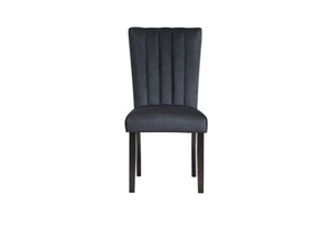 Homeroots Set Of Two Luxurious Black Velvet Dining Side Chairs With Nailhead Trim For Elegant Seating   564883