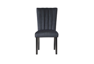 Homeroots Set Of Two Luxurious Black Velvet Dining Side Chairs With Nailhead Trim For Elegant Seating   564883