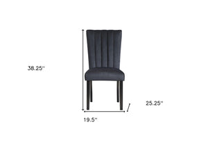 Homeroots Set Of Two Luxurious Black Velvet Dining Side Chairs With Nailhead Trim For Elegant Seating   564883