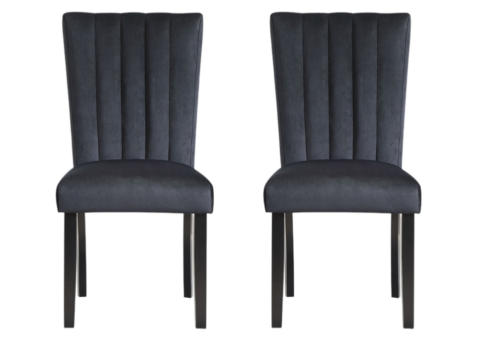 HomeRoots Set of Two Black Upholstered Velvet Dining Side Chairs – Modern Elegance for Any Space, Versatile Seating 564883
