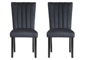 HomeRoots Set of Two Black Upholstered Velvet Dining Side Chairs – Modern Elegance for Any Space, Versatile Seating 564883