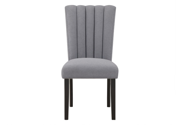HomeRoots Gray Velvet Dining Side Chair - Elegant Tufted Design, Armless Comfort & Versatile for Any Space 564884