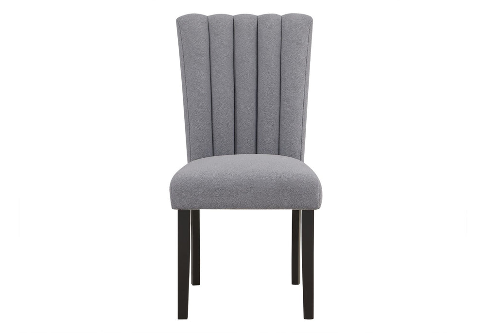 HomeRoots Gray Velvet Dining Side Chair - Elegant Tufted Design, Armless Comfort & Versatile for Any Space 564884