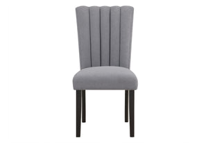 HomeRoots Gray Velvet Dining Side Chair - Elegant Tufted Design, Armless Comfort & Versatile for Any Space 564884
