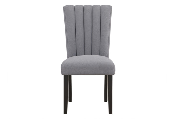 HomeRoots Gray Velvet Dining Side Chair - Elegant Tufted Design, Armless Comfort & Versatile for Any Space 564884