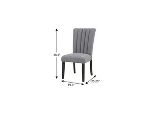 HomeRoots Gray Velvet Dining Side Chair - Elegant Tufted Design, Armless Comfort & Versatile for Any Space 564884