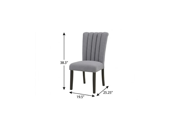 HomeRoots Gray Velvet Dining Side Chair - Elegant Tufted Design, Armless Comfort & Versatile for Any Space 564884