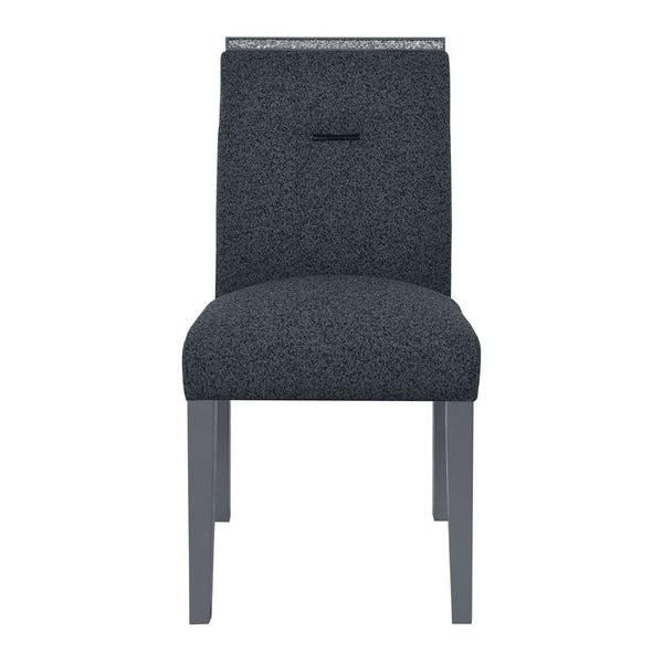 HomeRoots Dark Gray Upholstered Side Chair with Faux Crystal Accent - Stylish, Comfortable, Versatile Seating 564887