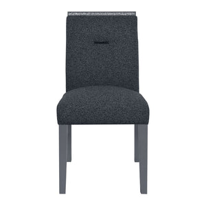 HomeRoots Dark Gray Upholstered Side Chair with Faux Crystal Accent - Stylish, Comfortable, Versatile Seating 564887