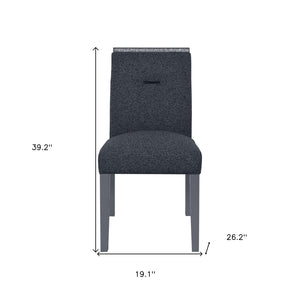 HomeRoots Dark Gray Upholstered Side Chair with Faux Crystal Accent - Stylish, Comfortable, Versatile Seating 564887