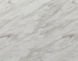 HomeRoots 70" Stylish White Faux Marble Dining Table with Natural Wood Pedestal Base – Seats 6, Versatile Design! 564891
