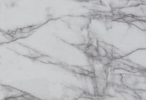 HomeRoots 79" Light Gray & White Marble Pedestal Dining Table – Elegant, Durable Design for 6 – Modern Style 564903
