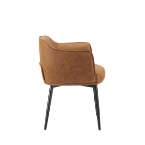 Homeroots 25" Brown And Black Faux Leather Distressed Arm Chair   564904