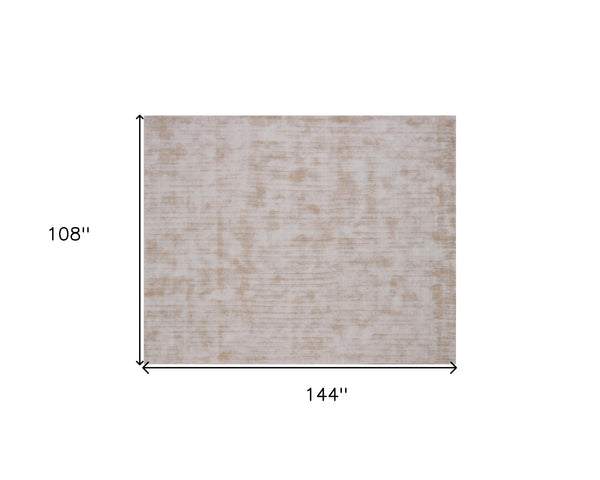 Homeroots 9' X 12' Champagne Hand Loomed Area Rug  Viscose 564908