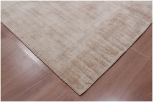 Homeroots 10' X 14' Champagne Hand Loomed Area Rug  Viscose 564909