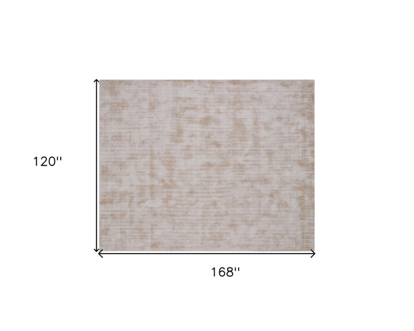 Homeroots 10' X 14' Champagne Hand Loomed Area Rug  Viscose 564909