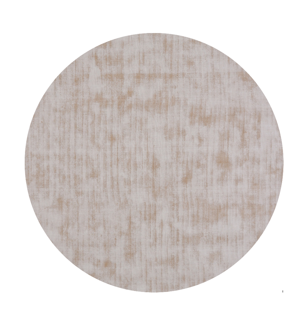 Homeroots 6' Champagne Round Hand Loomed Area Rug  Viscose 564911