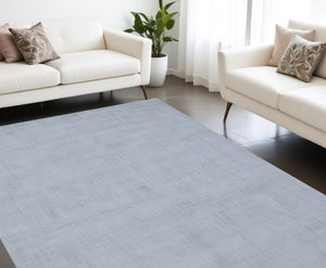 HomeRoots 8' Hand Loomed Sage Area Rug - Luxurious Viscose, Soft Texture, Contemporary Elegance for Any Room 9' X 12' 564913