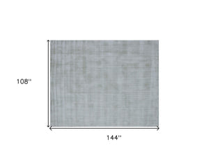 Homeroots 9' X 12' Green Hand Loomed Area Rug  Viscose 564914