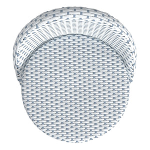 Butler Specialty Tobias Outdoor Rattan And Metal Dining Side Chair – Chic Coastal Style For Your Patio Oasis White And Sky Blue Dot Aluminum,Polyethylene (Pe) Rattan Weave 5649194-butler