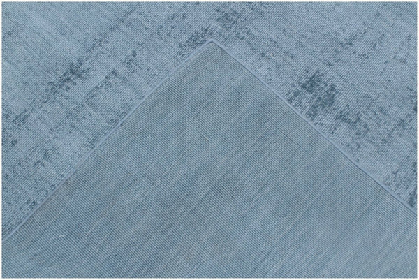 HomeRoots 9' Denim Blue Hand Loomed Area Rug - Luxurious Soft Viscose, Unique Artisan Design for Any Room 9' X 12' 564919