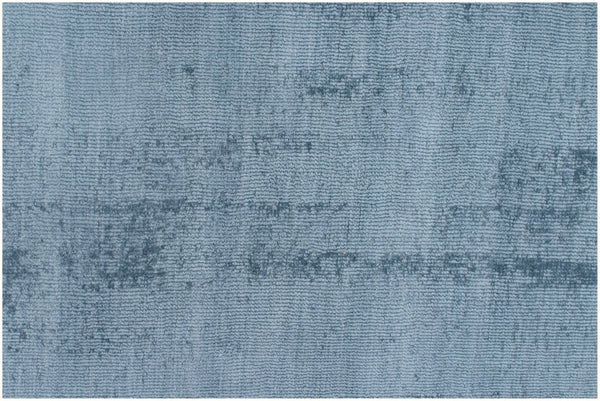 HomeRoots 9' Denim Blue Hand Loomed Area Rug - Luxurious Soft Viscose, Unique Artisan Design for Any Room 9' X 12' 564919