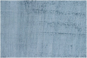HomeRoots 9' Denim Blue Hand Loomed Area Rug - Luxurious Soft Viscose, Unique Artisan Design for Any Room 9' X 12' 564919