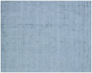 HomeRoots 9' Denim Blue Hand Loomed Area Rug - Luxurious Soft Viscose, Unique Artisan Design for Any Room 10' X 14' 564920