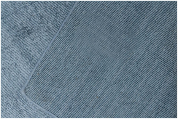 HomeRoots 9' Denim Blue Hand Loomed Area Rug - Luxurious Soft Viscose, Unique Artisan Design for Any Room 10' X 14' 564920