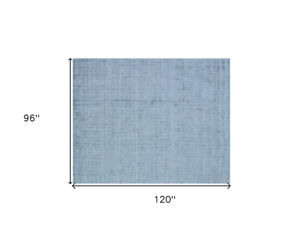 Homeroots 8' X 10' Denim Blue Hand Loomed Area Rug  Viscose 564921