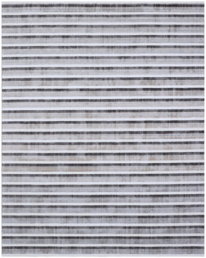 Homeroots 9' X 12' Brown And Ivory Striped Hand Loomed Area Rug  Viscose 564922