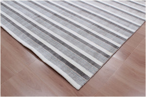 Homeroots 9' X 12' Brown And Ivory Striped Hand Loomed Area Rug  Viscose 564922