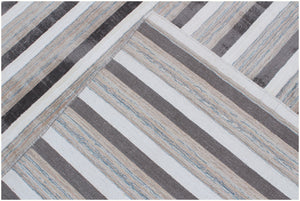 Homeroots 9' X 12' Brown And Ivory Striped Hand Loomed Area Rug  Viscose 564922