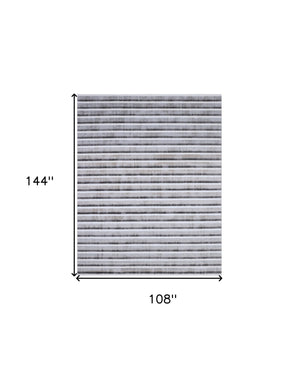 Homeroots 9' X 12' Brown And Ivory Striped Hand Loomed Area Rug  Viscose 564922