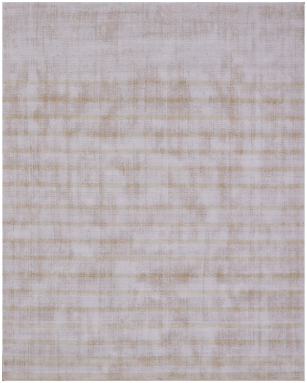 Homeroots 9' X 12' Camel Striped Hand Loomed Area Rug  Viscose 564923