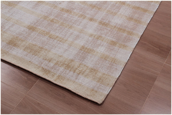 Homeroots 9' X 12' Camel Striped Hand Loomed Area Rug  Viscose 564923
