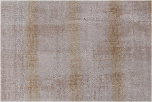 Homeroots 9' X 12' Camel Striped Hand Loomed Area Rug  Viscose 564923