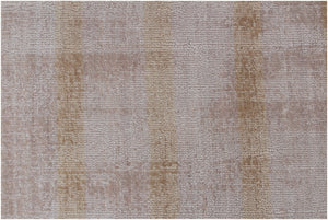 Homeroots 9' X 12' Camel Striped Hand Loomed Area Rug  Viscose 564923