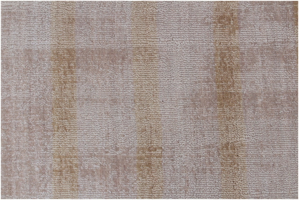 Homeroots 9' X 12' Camel Striped Hand Loomed Area Rug  Viscose 564923