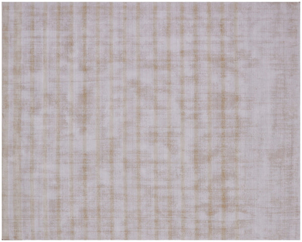 Homeroots 8' X 10' Camel Striped Hand Loomed Area Rug  Viscose 564924