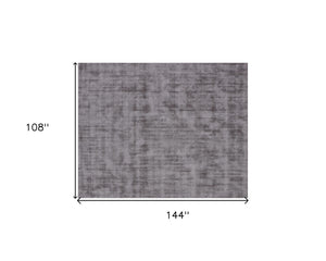 Homeroots 9' X 12' Dark Brown Hand Loomed Area Rug  Viscose 564927