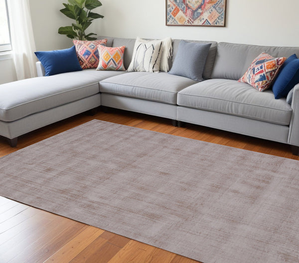 Homeroots 9' X 12' Camel Hand Loomed Area Rug  Viscose 564929