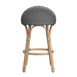 Butler Specialty Tobias Outdoor Rattan And Metal Dining Side Chair – Chic Coastal Style For Your Patio Oasis Gray And White Dot Aluminum,Polyethylene (Pe) Rattan Weave 5649329-butler