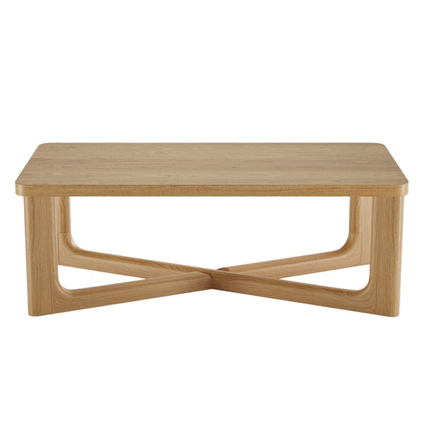 HomeRoots 50" Natural Solid Wood Coffee Table with Modern "X" Cross Legs – Stylish, Durable, and Unique Design 564933