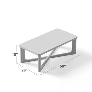 Homeroots 50" Natural Solid Wood Coffee Table With Cross Legs - Stylish Modern Accent For Any Room   564933