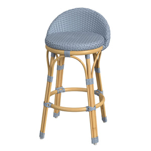 Butler Specialty Tobias Outdoor Rattan And Metal Dining Side Chair – Chic Coastal Style For Your Patio Oasis Baby Blue Aluminum,Polyethylene (Pe) Rattan Weave 5649341-butler
