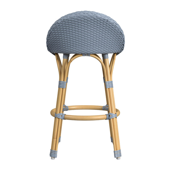 Butler Specialty Tobias Outdoor Rattan And Metal Dining Side Chair – Chic Coastal Style For Your Patio Oasis Baby Blue Aluminum,Polyethylene (Pe) Rattan Weave 5649341-butler