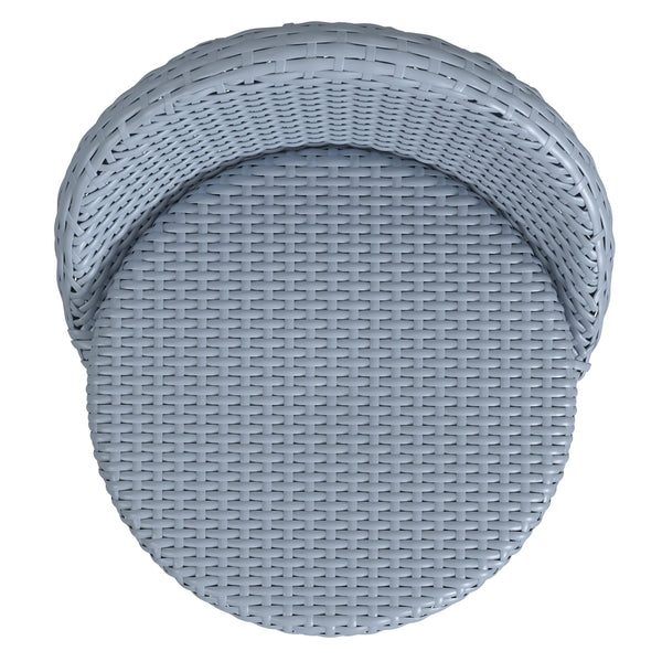 Butler Specialty Tobias Outdoor Rattan And Metal Dining Side Chair – Chic Coastal Style For Your Patio Oasis Baby Blue Aluminum,Polyethylene (Pe) Rattan Weave 5649341-butler