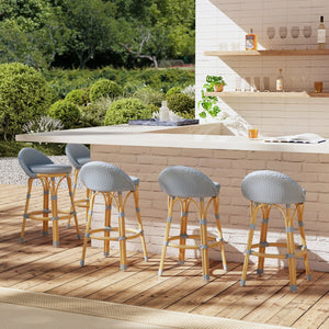 Butler Specialty Tobias Outdoor Rattan And Metal Dining Side Chair – Chic Coastal Style For Your Patio Oasis Baby Blue Aluminum,Polyethylene (Pe) Rattan Weave 5649341-butler